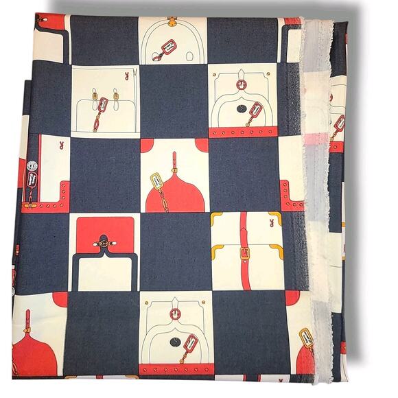 Vintage Roberta di Camerino Handbag Print Fabric 1 Yard Italian Designer Textile - Picture 3 of 7